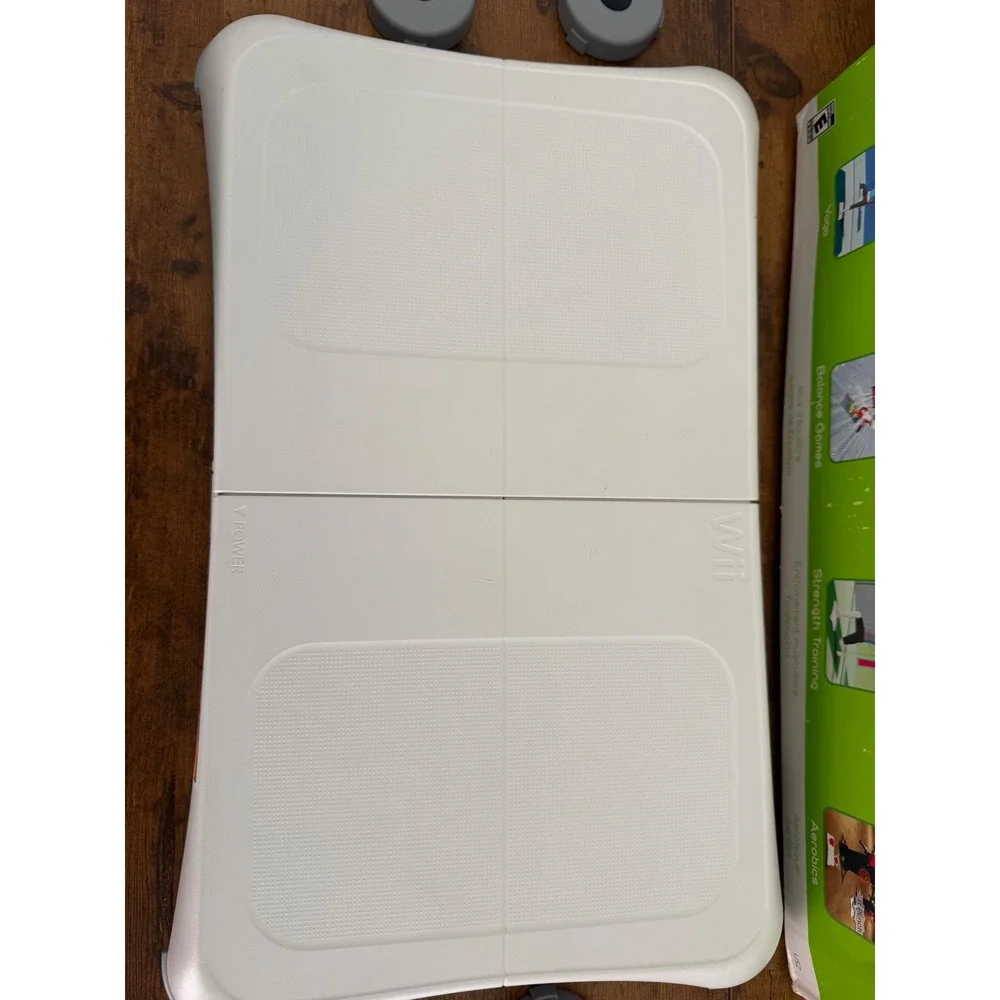 Nintendo Wii Fit Balance Board RVL-021 White with Teal Silicone Skin and Box